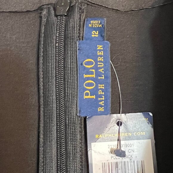 NWT Polo Ralph Lauren Black Short Sleeve Sheath Dress Women's Size 12 Minimalist - Picture 7 of 12